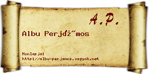 Albu Perjámos névjegykártya